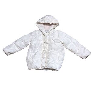 Old‎ Navy Girls Cream Water Resistant Sherpa Lined Puffer Jacket Size S 6-7